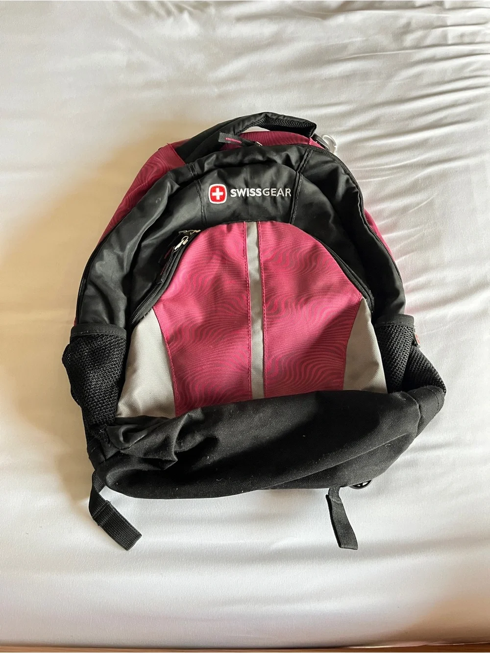 SwissGear Backpack Pink Black Tech Pocket School Travel Comfort Fit Daypack